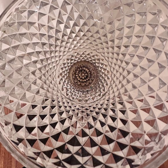 Vintage Diamond Point Glass Compote - Picture 12 of 15